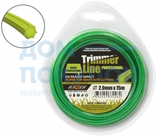 Леска Rezer PROFESSIONAL 2.0мм 15м семиугольник