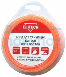 Леска для триммеров (3.0 мм; 12 м) Elitech 0809.006200
