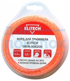 Леска для триммеров (3.0 мм; 12 м) Elitech 0809.006200