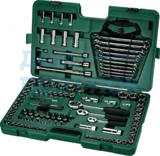 Универсальный набор инструмента, 120 шт, 1/4, 3/8 и 1/2 DR, Sata 09014