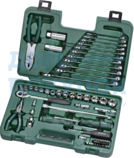 Набор инструментов ключей и торцевых головок для автомеханика 56шт Sata 09509