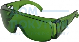 Очки защитные зеленые с боковой вентиляцией 