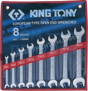 Набор рожковых ключей KING TONY 6-22 мм 8 предметов 1108MR