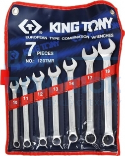 Набор комбинированных ключей, 10-19 мм, 7 предметов KING TONY 1207MR