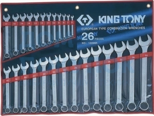 Набор комбинированных ключей 6-32 мм 26 предметов KING TONY 1226MR