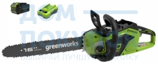 Цепная пила аккумуляторная GreenWorks  GD40CS18K4, 40V, 40 см, бесщеточная, 2005807UB