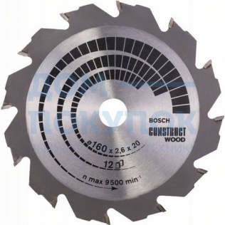 Диск пильный по строительной древесине (160х20/16 мм; Z12) Bosch 2.608.640.630