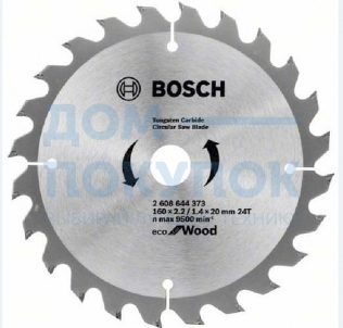Пильный диск ECO WOOD (160x20 мм; 24T) Bosch 2608644373