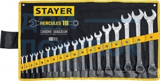 Набор комбинированных гаечных ключей 18 шт, 6 - 32 мм, STAYER 27081-H18
