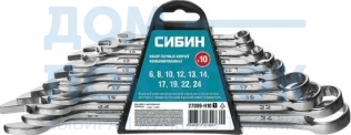Набор комбинированных гаечных ключей 10 шт, 6 - 24 мм, СИБИН 27089-H10_z01