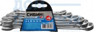 Набор комбинированных гаечных ключей 6 шт, 6 - 14 мм, СИБИН 27089-H6