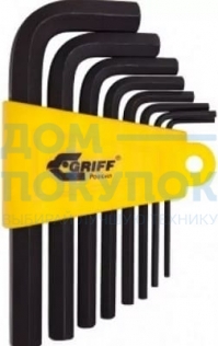 Набор шестигранных ключей из 8шт. 2-10мм в пластиковом корпусе GRIFF 031131