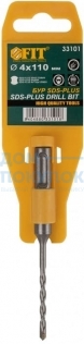 Бур по бетону FIT HQ SDS PLUS Профи желтый корпус 4х110 мм 33101