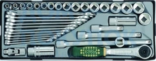 Набор 6-гранных головок, приспособлений и комбинированных ключей FORCE 3361