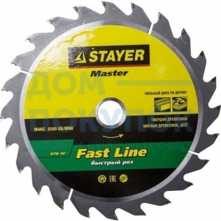 Диск пильный по дереву MASTER «FAST-Line» (210х30 мм; 24Т) для циркулярных пил Stayer 3680-210-30-24
