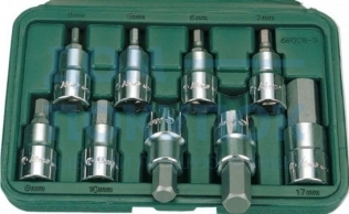 Набор торцевых головок-бит HEX (4-17 мм; 1/2