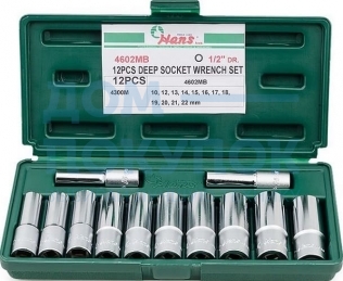 Комплект 6-ти гранных головок (10-22 мм; 1/2