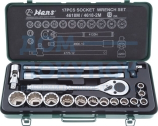 Комплект 12-гранных головок 10-32мм, 17шт Hans 4618-2M