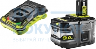 Набор Ryobi ONE+ RC18150-190 5133004421 аккумулятор 18 В, 9.0 A*ч; Li-Ion и зарядное устройство RC18-150