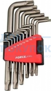 Набор удлиненных Г-образных ключей FORCE Т6-Т60 15 предметов 5151L
