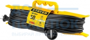 Удлинитель на рамке STAYER MF 207, 50 м, 2200 Вт, 1 гнездо 55018-50_z01