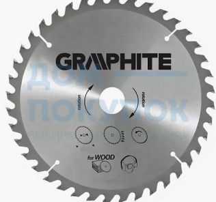 Диск отрезной по дереву (160x30 мм; 18 зубьев) GRAPHITE 57H656