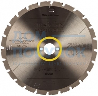 Диск пильный для торцовочных пил (250х2,8/2х30 мм; Z24) Metabo 628013000