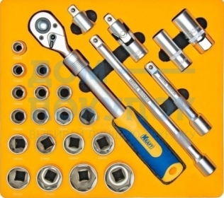 Набор инструмента 1/2 Dr 25 предметов, ложемент с сумкой в блистере KRAFT KT 700617