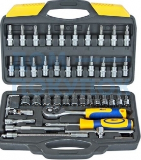 Набор инструмента 1/4 Dr 46 предметов пластиковый кейс+блистер KRAFT KT 700618