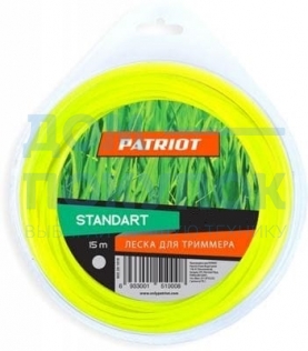 Леска PATRIOT STANDART 3.0 мм L 15м круглая, желтая 805201058
