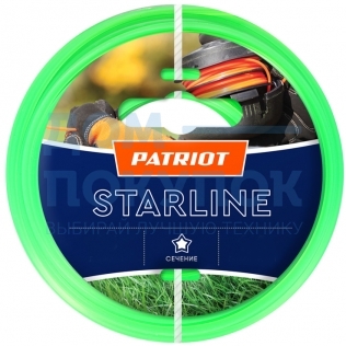 Леска Starline в блистере (15 м; 1.6 мм; звезда; зеленая) PATRIOT 805205007