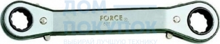 Ключ накидной трещоточный 8х9 с изгибом 15 гр.12-ти гранн FORCE 8250809