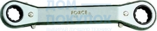 Ключ накидной трещоточный 12х13 с изгибом 15 гр.12-ти гранн FORCE 8251213