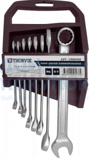 Набор ключей гаечных комбинированных на держателе, 8-19 мм, 8 предметов Thorvik CWS0008