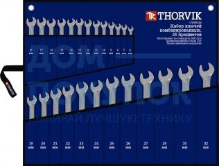Набор ключей гаечных комбинированных в сумке, 6-32 мм, 25 предметов Thorvik CWS0025
