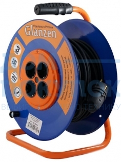 Удлинитель силовой на катушке GLANZEN EB-30-011