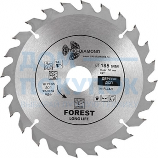 Диск пильный по дереву (185х30/20/16 мм; 24Т) TRIO-DIAMOND FLL827