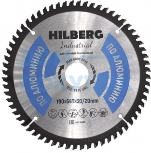 Диск пильный Hilberg Industrial Алюминий (190x30/20 мм; 64Т) TRIO-DIAMOND HA190