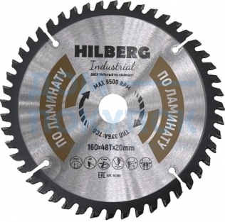Диск пильный Hilberg Industrial Ламинат (160x20 мм; 48Т) TRIO-DIAMOND HL160