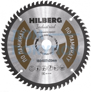 Диск пильный Hilberg Industrial Ламинат (180x20 мм; 60Т) TRIO-DIAMOND HL180
