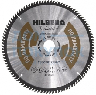 Диск пильный Hilberg Industrial Ламинат (250x30 мм; 100Т) TRIO-DIAMOND HL250