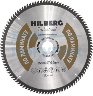 Диск пильный Hilberg Industrial Ламинат (255x30 мм; 100Т) TRIO-DIAMOND HL255