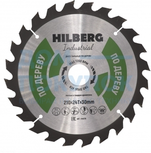 Диск пильный Hilberg Industrial Дерево (210x30 мм; 24Т) TRIO-DIAMOND HW210