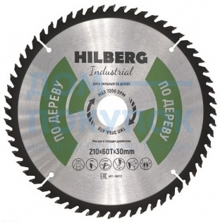 Диск пильный Hilberg Industrial Дерево (210x30 мм; 60Т) TRIO-DIAMOND HW212