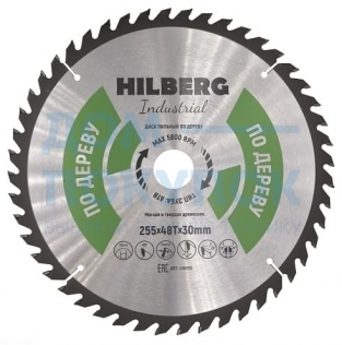 Диск пильный Hilberg Industrial Дерево (255x30 мм; 48Т) TRIO-DIAMOND HW255