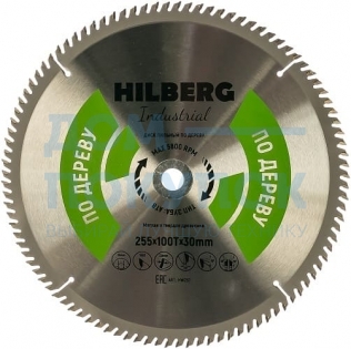 Диск пильный Hilberg Industrial Дерево (255x30 мм; 100Т) TRIO-DIAMOND HW257