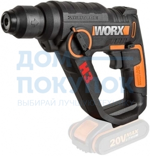 Перфоратор аккумуляторный WORX 20V WX 390.1, комплект с 2 АКБ 2 Ah и ЗУ, кейс