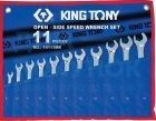 Набор комбинированных трещоточных ключей (8-19 мм, 11 предметов) KING TONY 14111MRN
