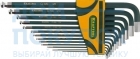 Набор ключей имбусовых KRAFTOOL"INDUSTRIE" длинные,дюймовые,Cr-Mo сталь(S2), Cr покрытие с противоскол напыл, SAE HEX0.05-3/8, 13 шт 27444-H13