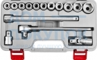 Набор торцовых головок, сталь 40Х, 1/2", в пластиковом кейсе, 15шт НИЗ Шоферский инструмент №2Д 2761-20_z01